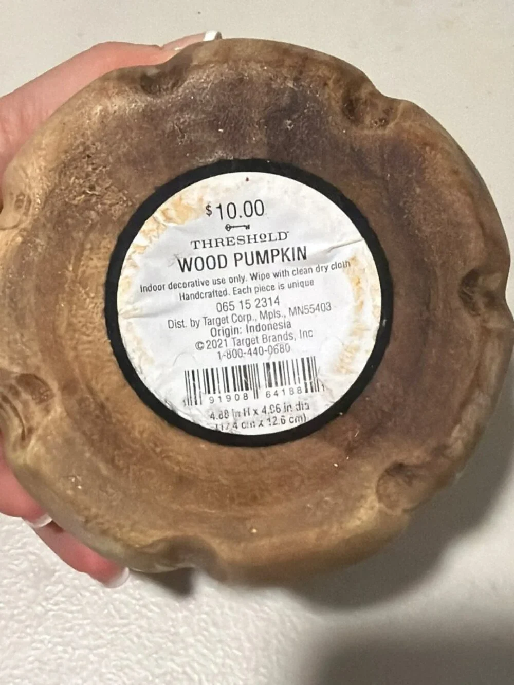 Handcrafted Wood Pumpkin Table Decor Threshold 4.68